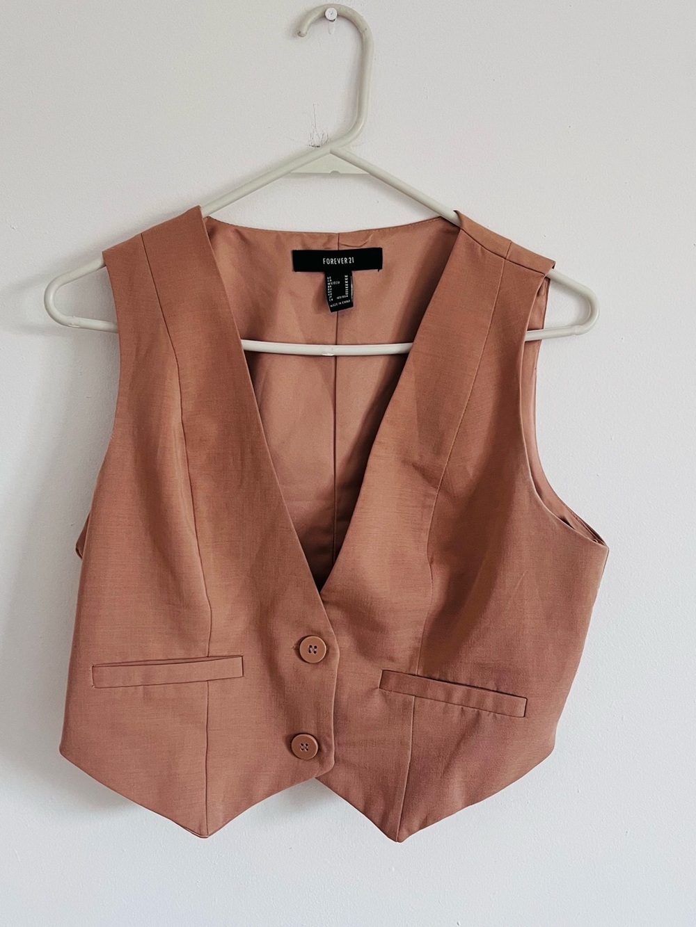 Forever 21 Dusty Rose Tailored Vest Y2K 2000s Coquette 90s Minimalist